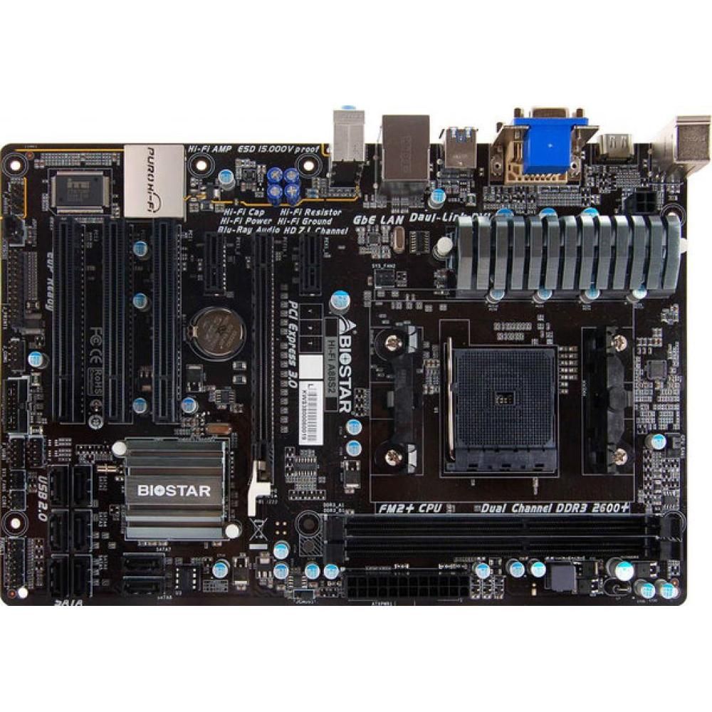 Biostar Hi-Fi A88S2 Motherboard, AMD A88X, FM2/FM2+ Socket, 32GB DDR3, ATX Form Factor