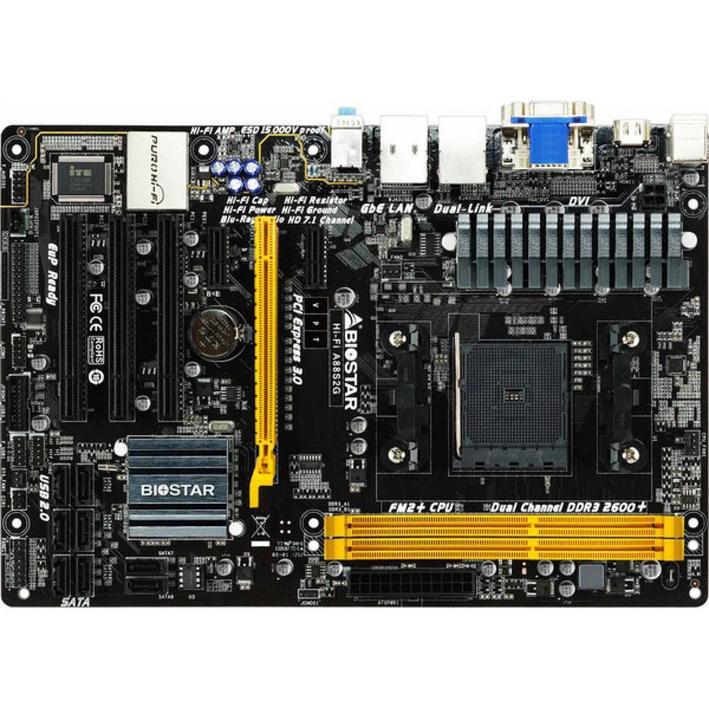 Biostar Hi-Fi A88S2G AMD A88X Motherboard, FM2/FM2+ Socket, 32GB DDR3, ATX Form Factor