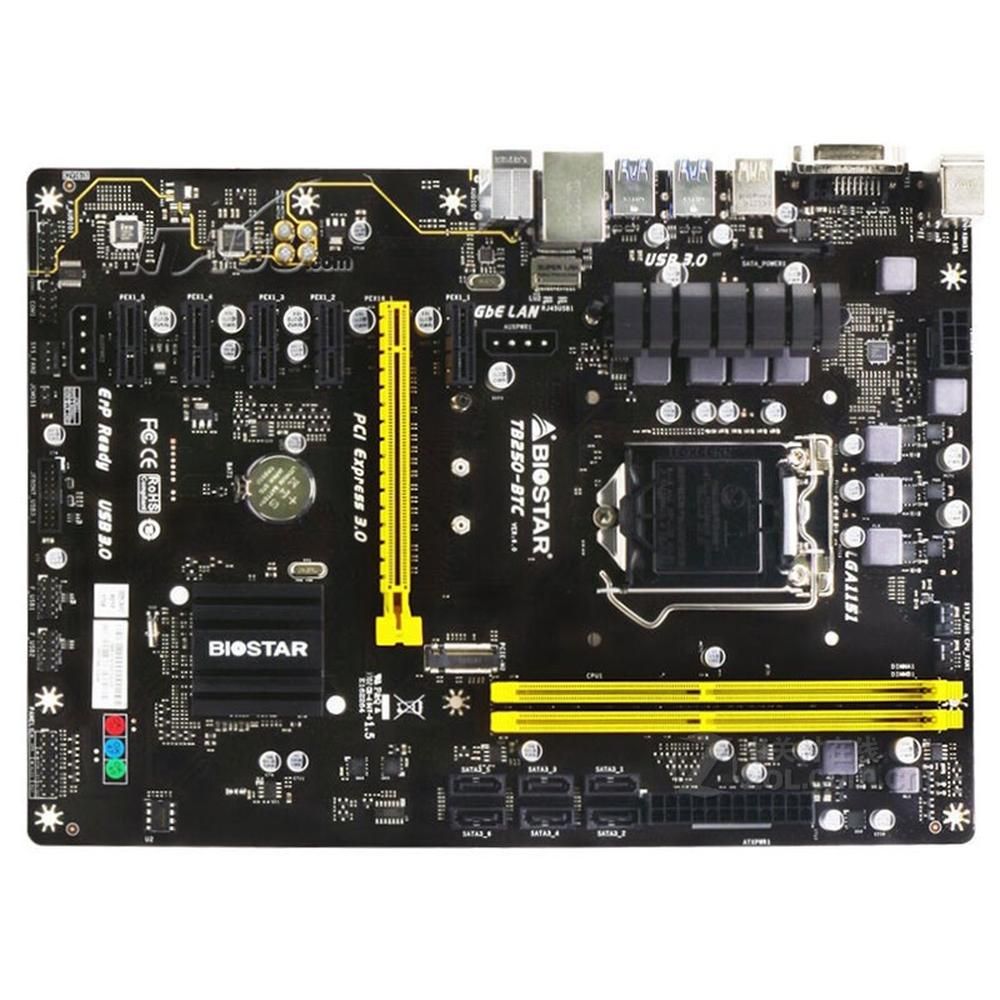 Biostar TB250-BTC Motherboard, Intel B250, LGA 1151, DDR4 32GB, ATX