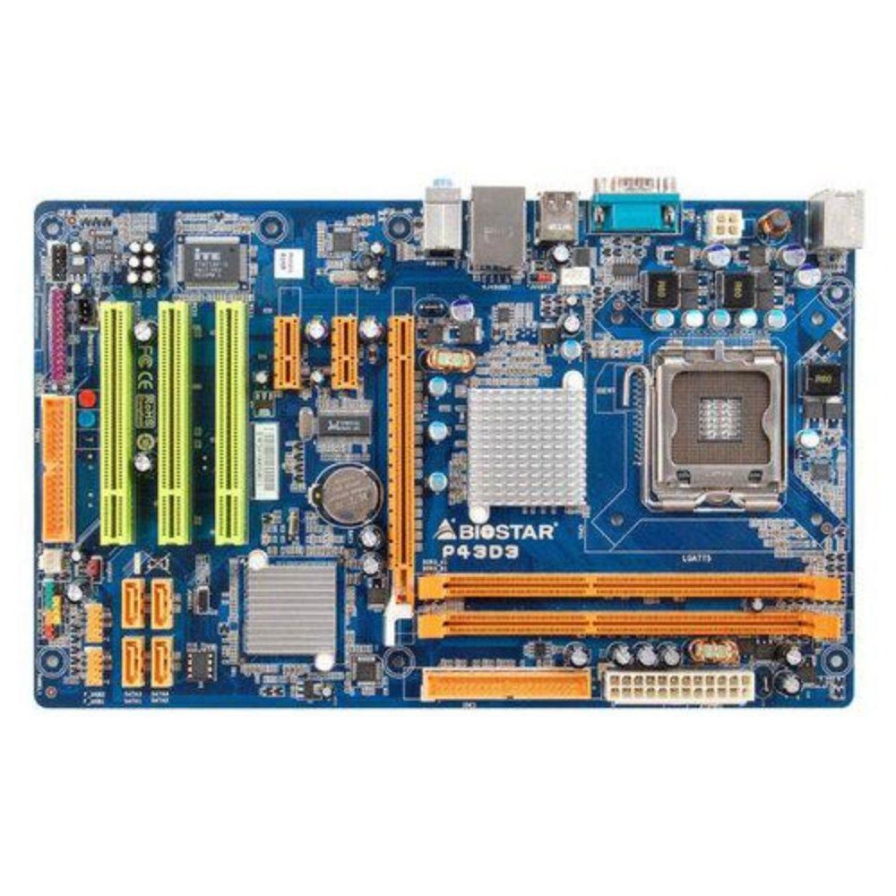 Biostar P43D3 Motherboard, Intel P43, LGA 775, DDR3 4GB, ATX Form Factor