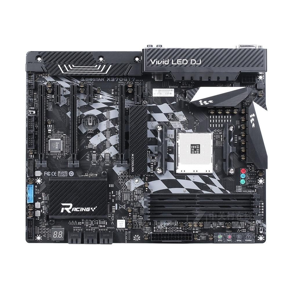 Biostar X370GT7 AMD X370 Motherboard, Socket AM4, DDR4 64GB, ATX, 30.5x24.4cm