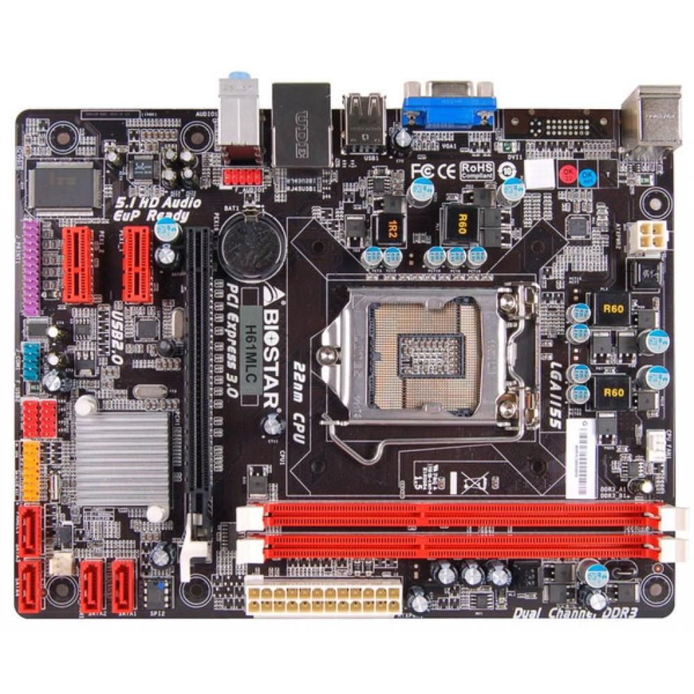 Biostar H61MLC Motherboard, Intel H61, LGA 1155, DDR3, 16GB, Micro ATX