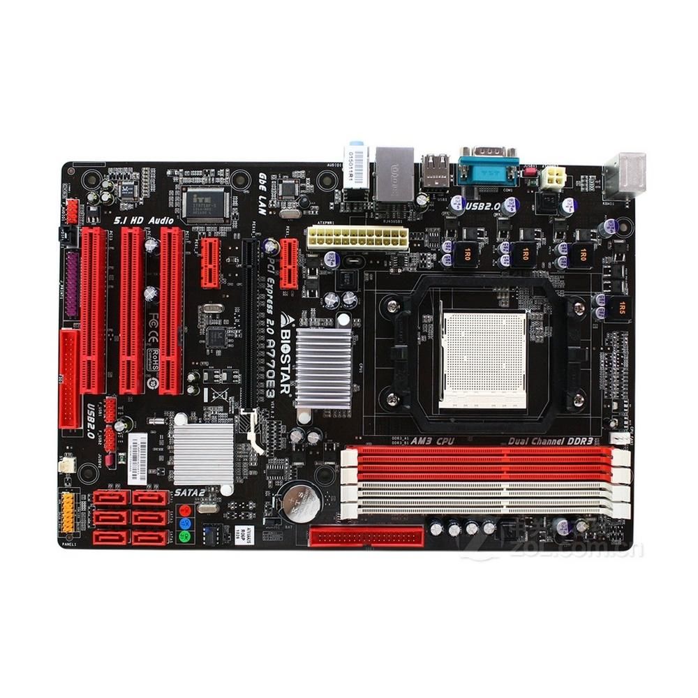 Biostar A770E3 AMD 770 Motherboard, Socket AM3, DDR3, 16GB, ATX