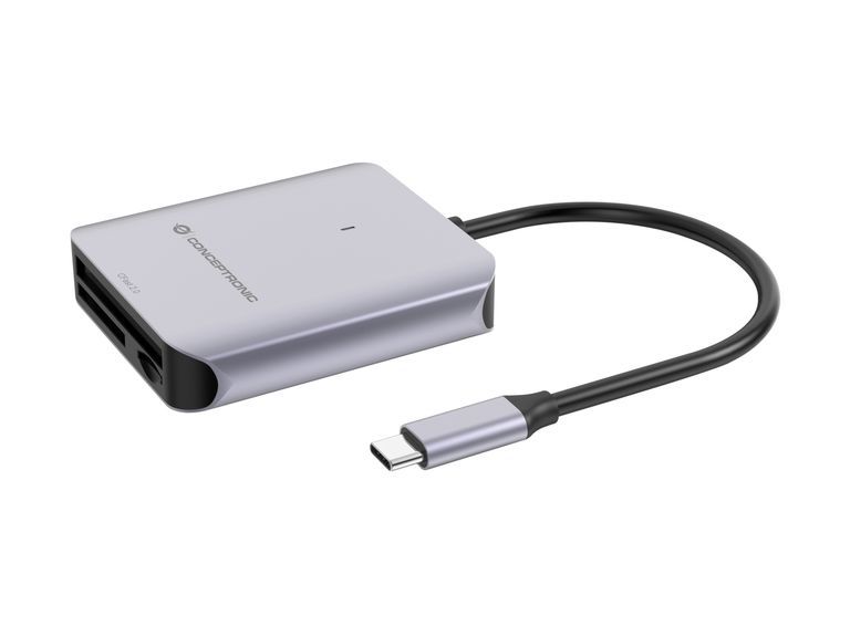 Conceptronic BIAN09G USB 3.2 Gen 2 Type-C Memory Card Reader - Grey