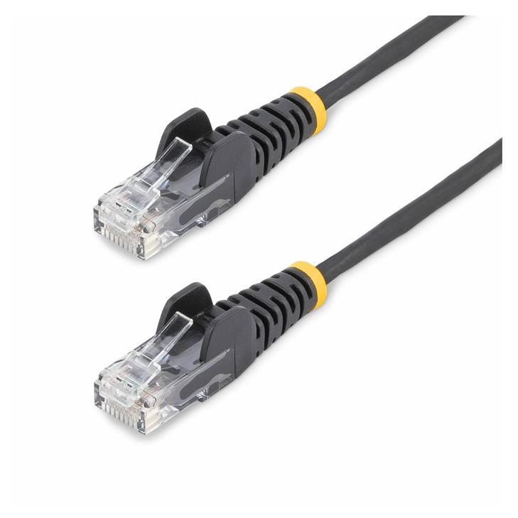 StarTech 15m Black Slim CAT6 Ethernet Cable, Snagless, 28AWG