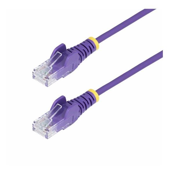 StarTech 2.5ft Purple Slim CAT6 Ethernet Cable, Snagless, 28AWG, LSZH
