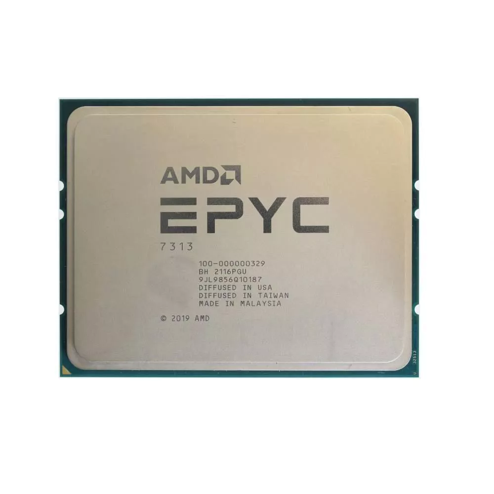 AMD EPYC 7313 Processor, 3GHz, 16 Cores, 32 Threads, 7nm, SP3, 155W
