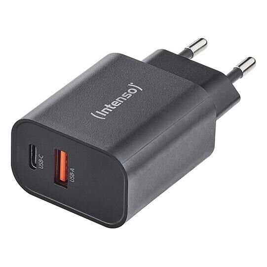 Intenso Power Adapter W30AC, 30W, USB-A and USB-C Ports, Black
