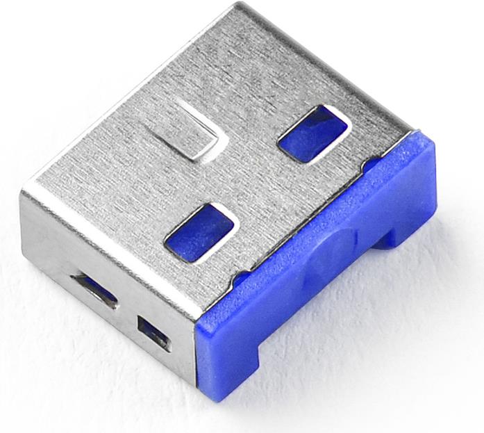 Smartkeeper UL03P1DB Interface Lock Device + Blue Plastic USB Type-A Key, 10 Pack
