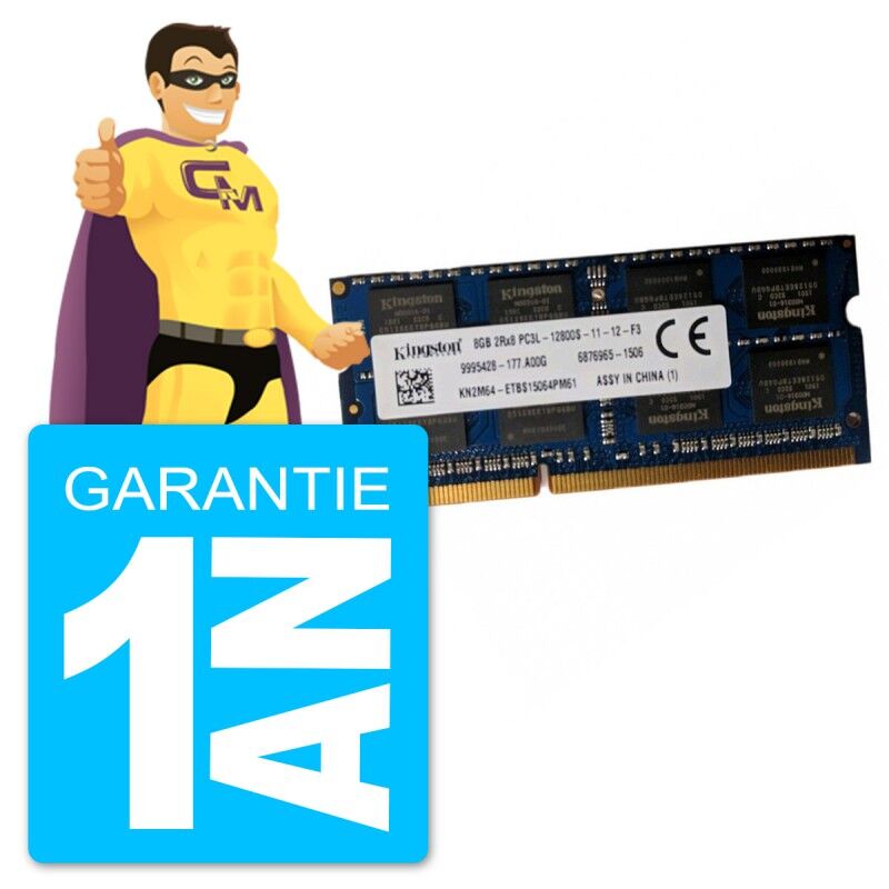 8GB DDR3 SODIMM RAM 1333MHz PC3L-12800S Kingston KN2M64-ETB