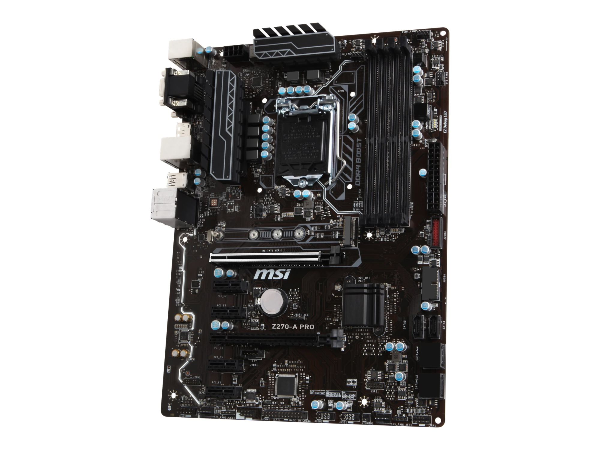 MSI Z270-A PRO - ATX Motherboard - LGA1151 Socket - Z270 Chipset - USB 3.1 Gen 1 - Gigabit LAN - Integrated Graphics (CPU Required) - 8-Channel HD Audio