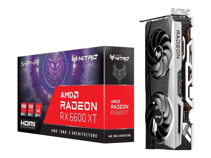 Carte graphique Sapphire NITRO+ Radeon RX 6600 XT - 8 Go GDDR6 - PCIe 4.0 - 3 ports DisplayPort, HDMI