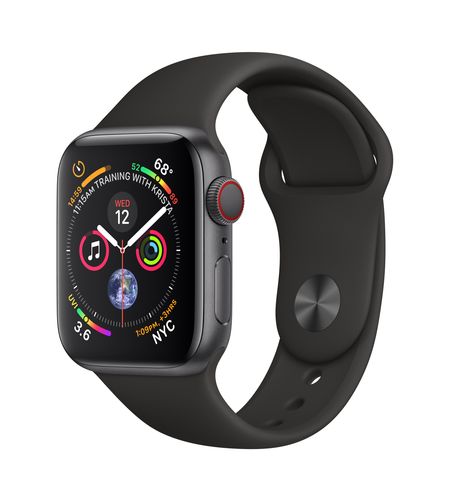 Apple Watch Series 4 GPS + Cellular 40mm Aluminium Case - Space Gray with Black Sport Band
