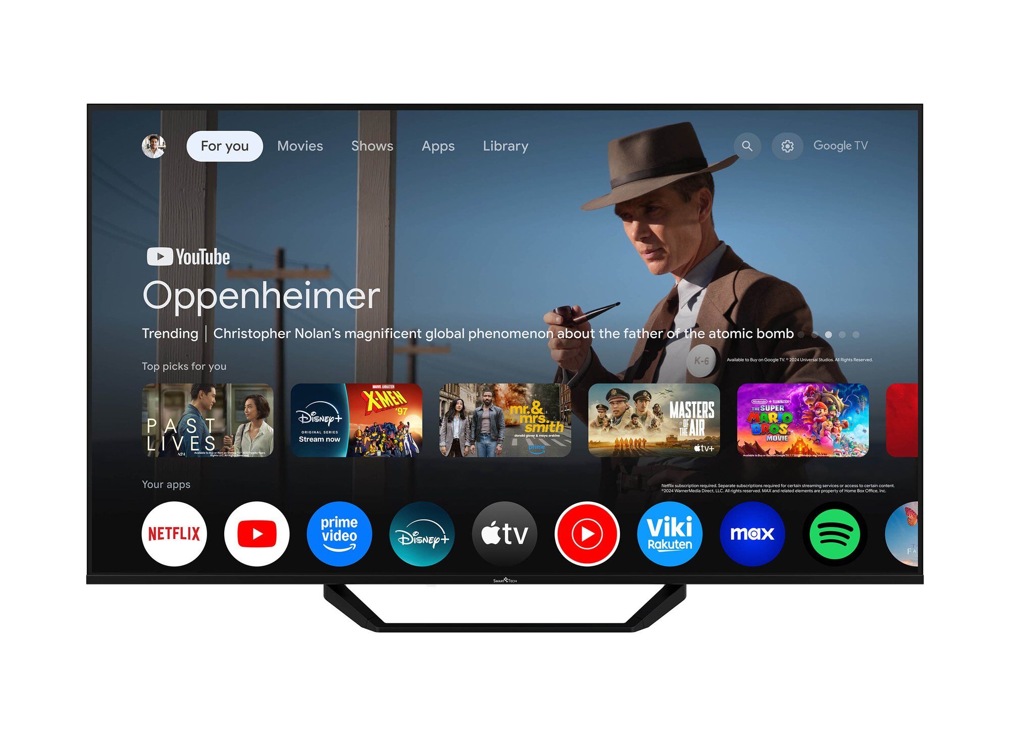 Smart Tech 55QLED4KTV - 55" (139 cm) - 4K UHD Google TV