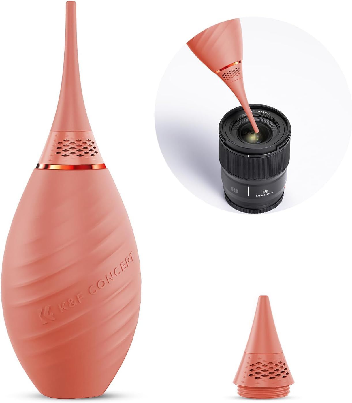 Synergia Serenite 2-in-1 Blower for Digital Cameras, DSLRs, SLRs, Lenses and Electronics, Dust Blower - Pink, Long and Short Nozzles