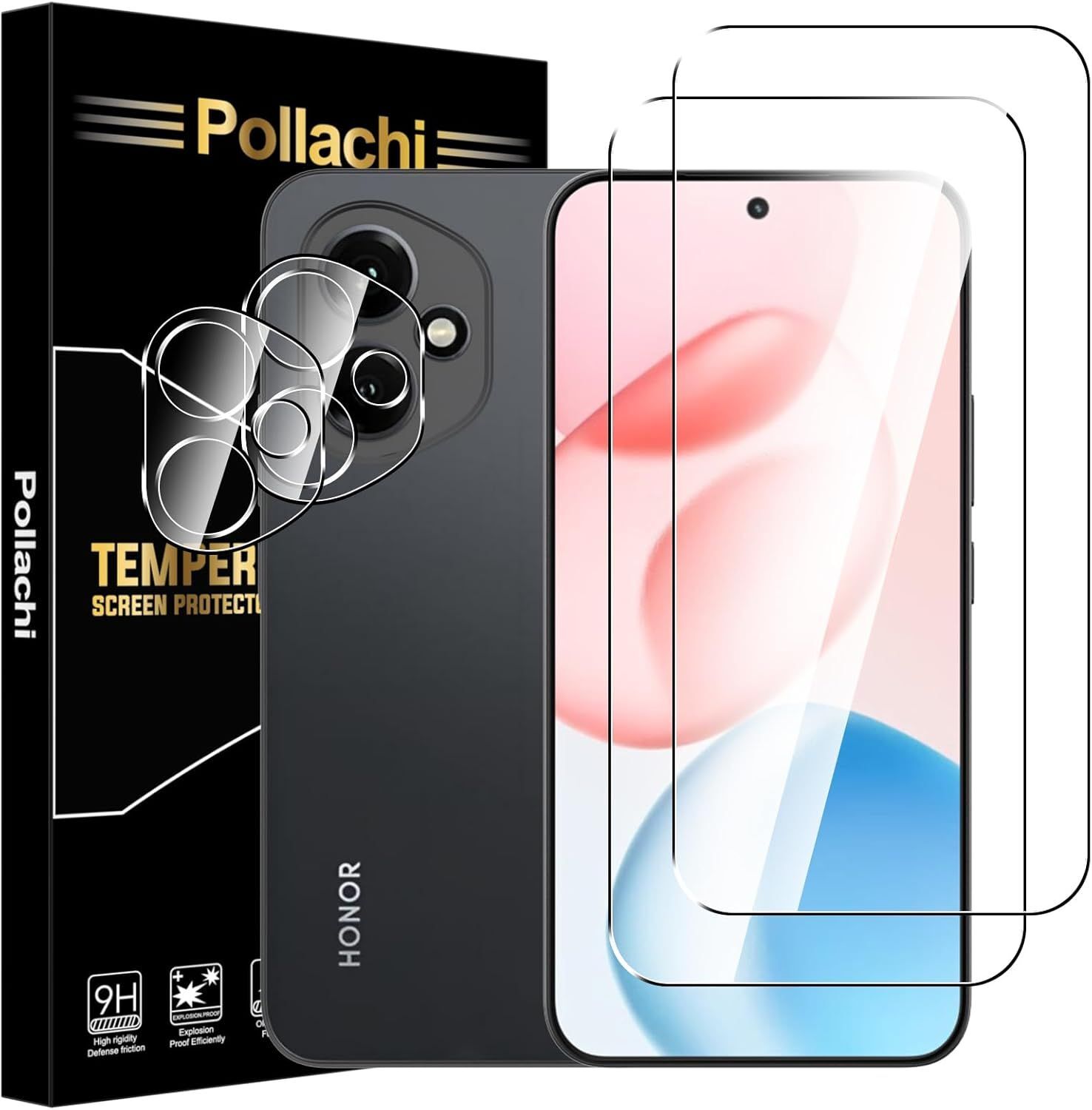 Ensemble protecteur d'écran en verre pour Honor 400 (2 pièces) avec protection de l'objectif de la caméra