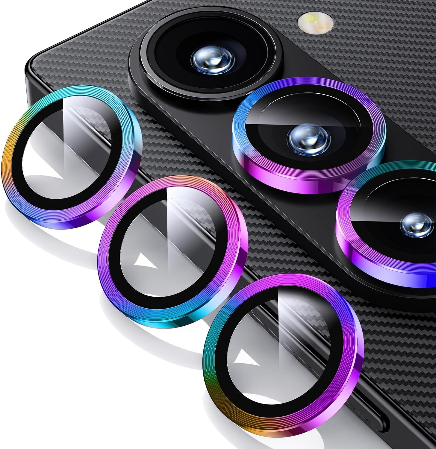 Kalanka Camera Lens Protector for Samsung Galaxy Z Fold 6 - Unbreakable HD 9H Tempered Glass Screen Ring Metal Case Accessories Titanium