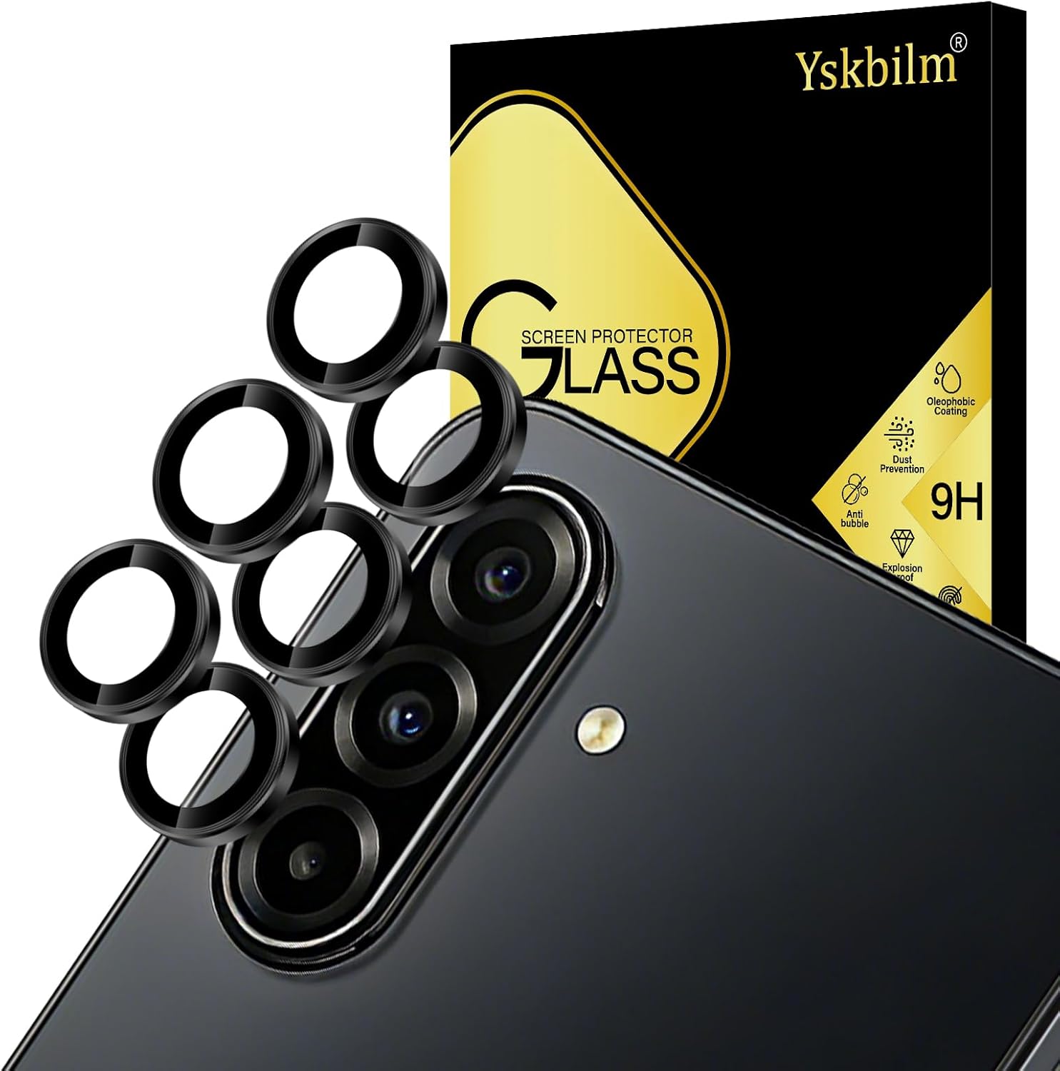 Samsung Galaxy A37 Camera Lens Protector (2-Pack) - Ultra HD Night Photography, Metal Ring, Fingerprint & Scratch Resistant