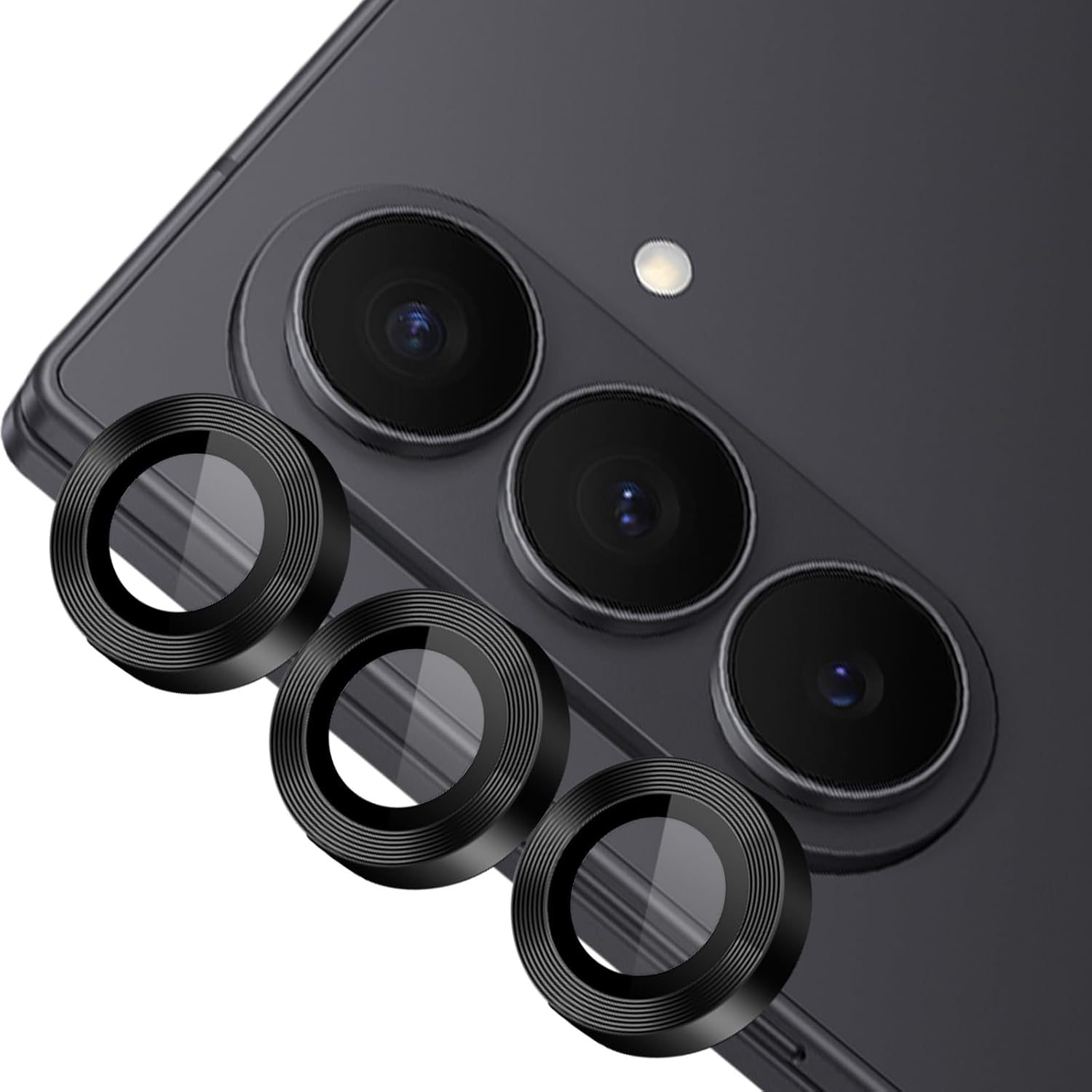 Kalanka Camera Protection for Samsung Galaxy Z Fold 7 5G, 9H Hardness Glass Lens Protector, Black