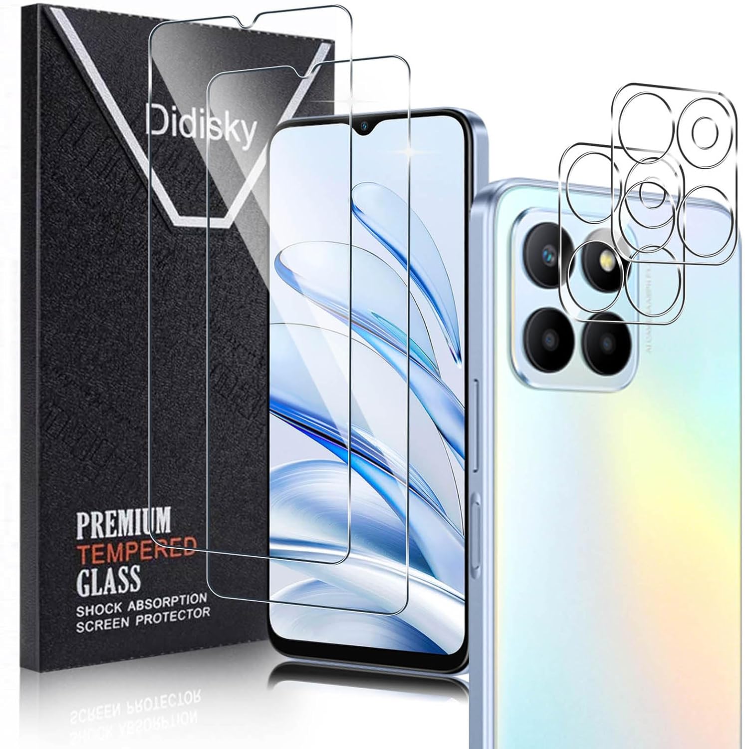 KALANKA Glass Screen Protector for Honor 70 Lite (2-Pack with Camera Lens Protectors)