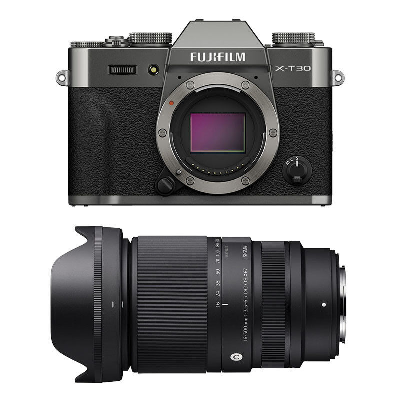 Fujifilm X-T30 III Anthracite + Sigma 16-300mm f/3.5-6.7 DC OS Contemporary Lens, 3-Year Warranty
