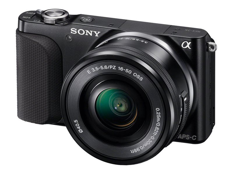 Sony Mirrorless Camera - 16.1MP - APS-C - 3x Optical Zoom Lens 16-50mm - Black
