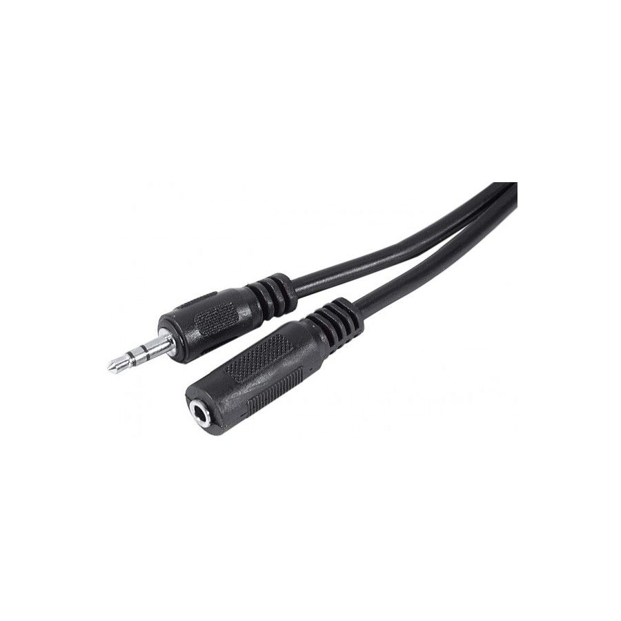 Exertis Connect Cable de Extensión de Audio - 5 m, estéreo de 3.5 mm macho a hembra - Negro