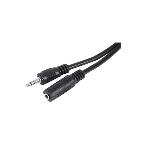 Exertis Connect Cable de Extensión de Audio - 5 m, estéreo de 3.5 mm macho a hembra - Negro