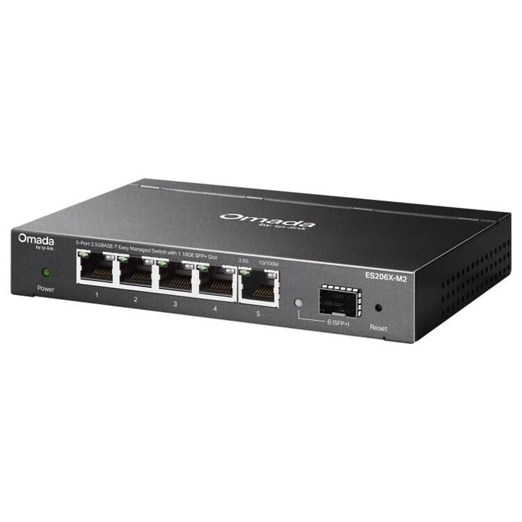 TP-Link Omada ES206X-M2 V1 - Managed Switch - 5x 10/100/1000/2.5G + 1x 10G SFP+ - Desktop, Wall Mount