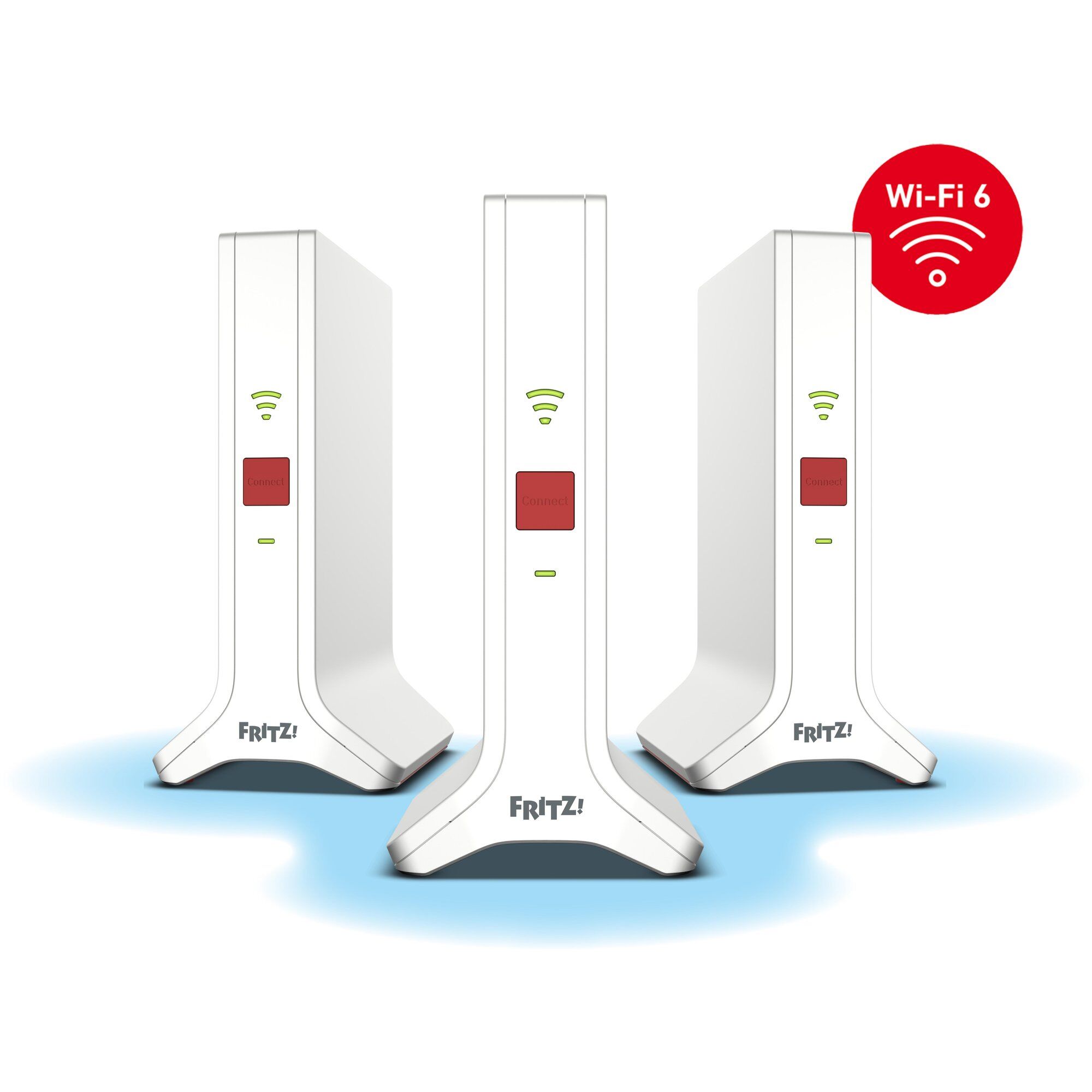 Fritz! Mesh Set 4200 3-pack (2.4GHz/5GHz) Wi-Fi 6E (802.11ax) Red, White 2x2/4x4