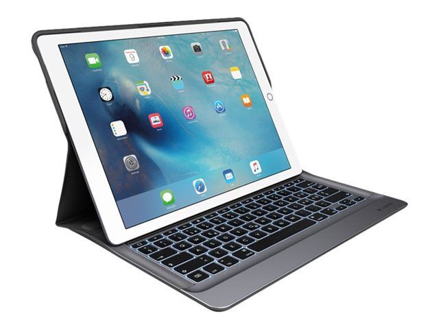 Teclado y funda Logitech CREATE - Retroiluminación - Conector inteligente de Apple - Español - Plata, Azul clásico - para Apple iPad Pro de 12.9 pulgadas (primera y segunda generación)