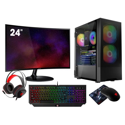 PC de juegos VIST - Ryzen 7 Pro 4750G, 32GB de RAM, RX VEGA8, SSD de 1TB, WiFi, Pantalla LCD de 24', Windows 11 Pro
