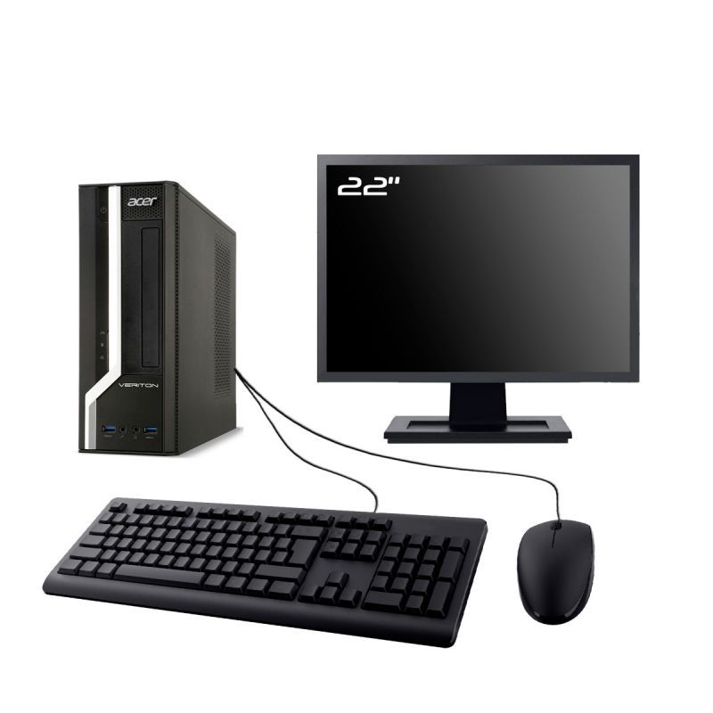 Acer Veriton X2631G SFF Desktop Computer, 22" Screen, Intel i5-4570, 8GB RAM, 480GB SSD, Windows 10, WiFi