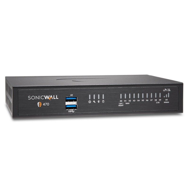 SonicWall TZ470 Advanced Edition 1GbE, 2.5GbE Security Appliance - SonicWALL Secure Upgrade Plus (3-Year Option) - Desktop