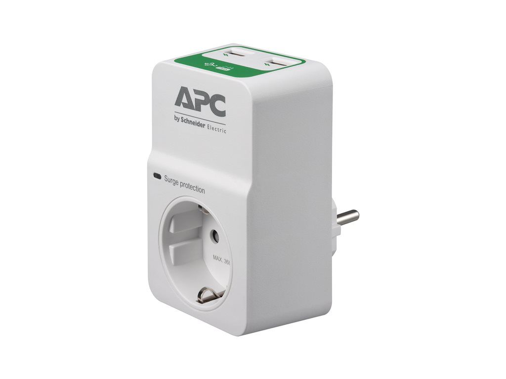 APC Essential SurgeArrest PM1WU2 - 230V AC, 1 Outlet, White