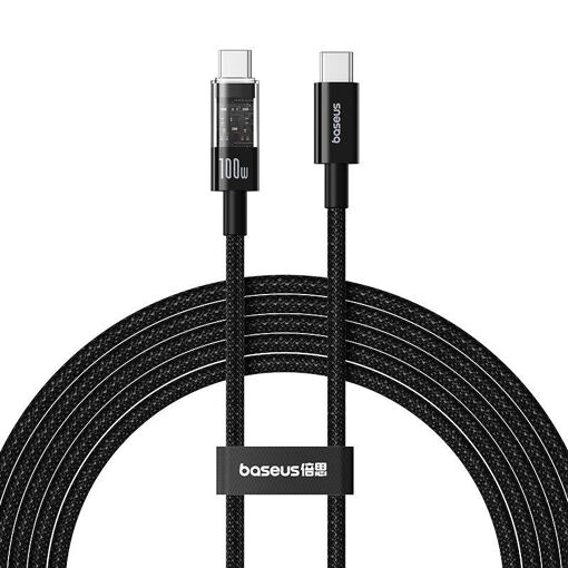 Cable de carga Baseus Gem USB-C a Tipo-C, 100W de carga rápida, 2m - Negro Cluster (P1037373000111-01)