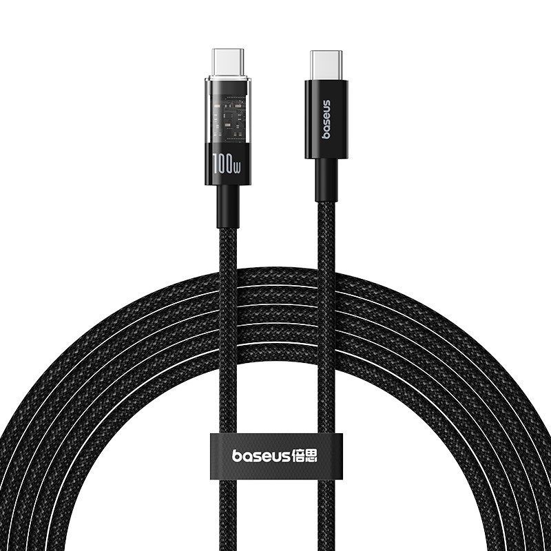 Cable de carga Baseus Gem USB-C a Tipo-C, 100W de carga rápida, 2m - Negro Cluster (P1037373000111-01)