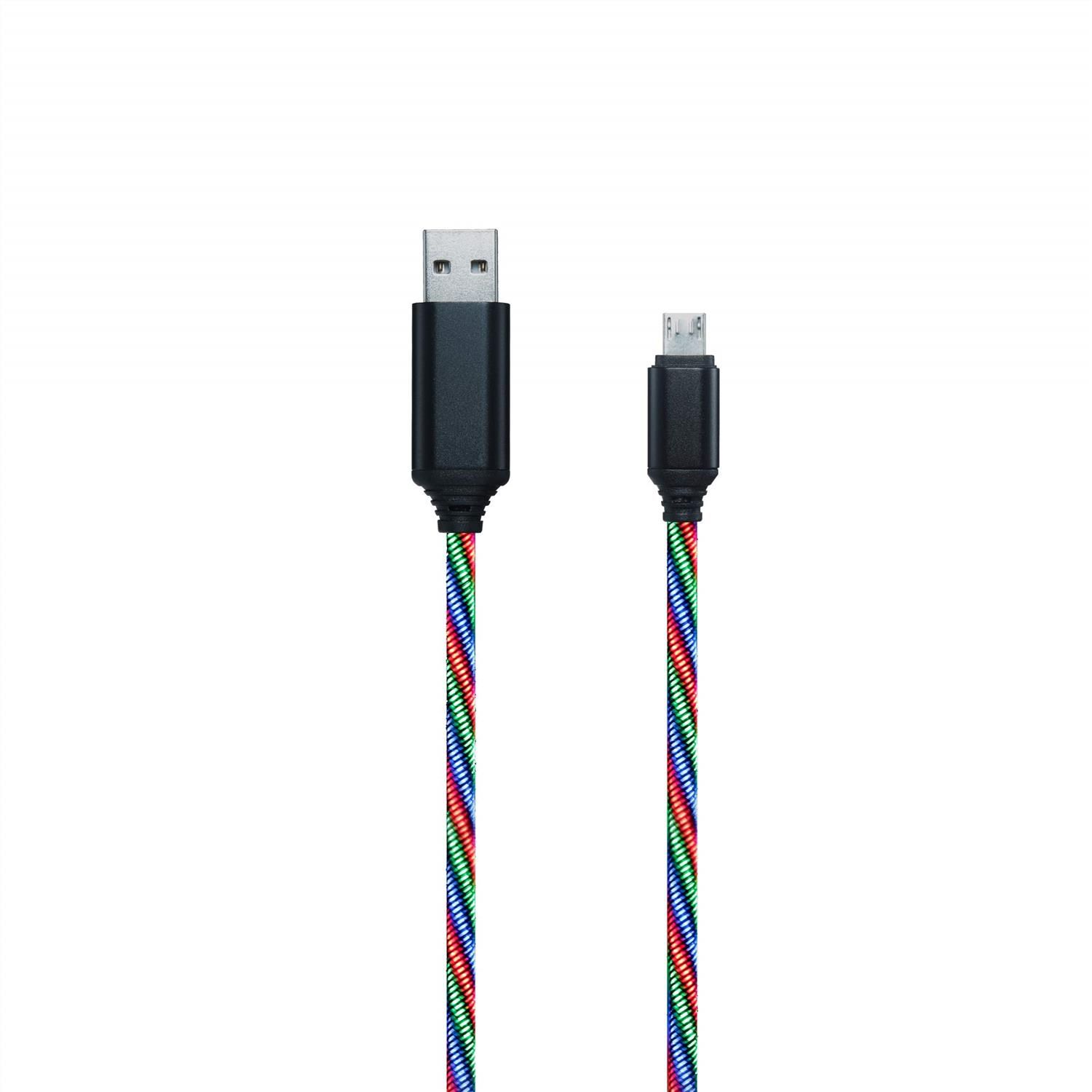 2GO Cable Micro-USB LED 3 Colors 1m
