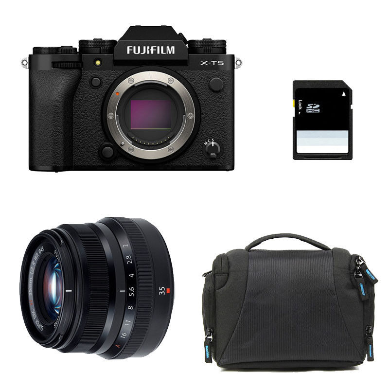 Fujifilm X-T5 Black + 35mm f/2 WR 3-Year Warranty + Bag + 8GB SD Card