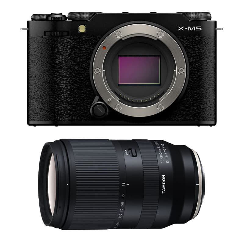 Fujifilm X-M5 Noir + Objectif Tamron 18-300 mm f/3.5-6.3 Di III-A VC VXDL avec garantie 3 ans
