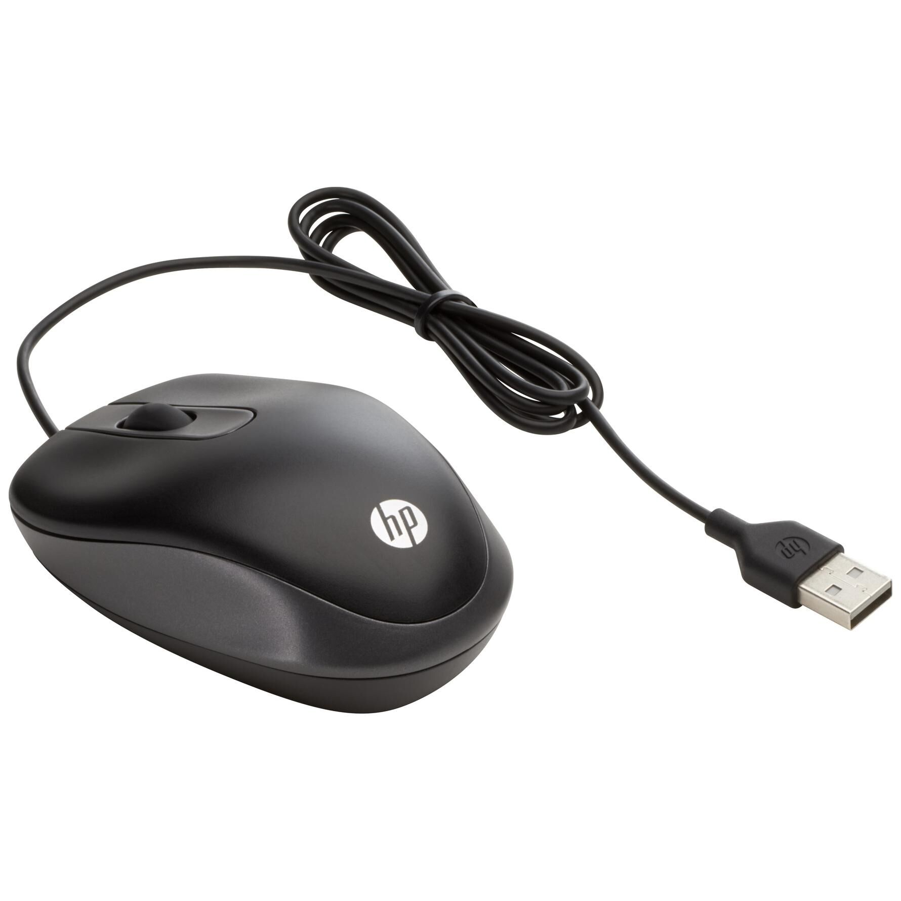 HP Travel Mouse - Right-Handed and Left-Handed - 2 Buttons - Wired - USB