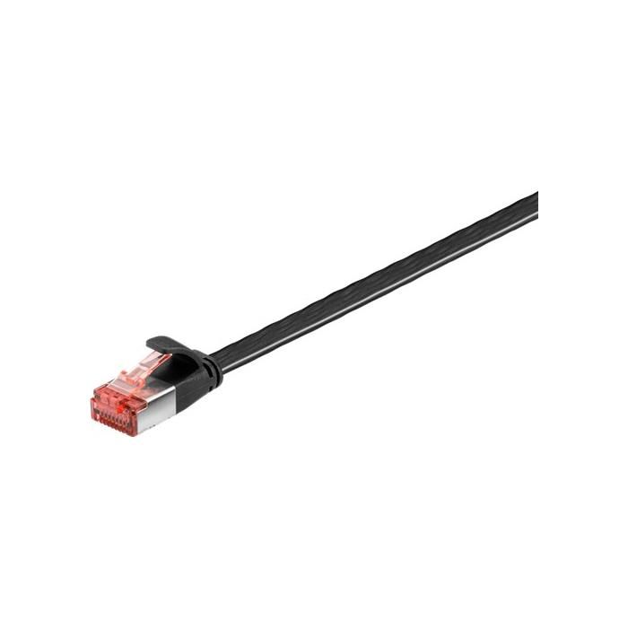 Wentronic Network Cable - CAT 6, U/FTP, RJ-45 (M) to RJ-45 (M), Flat, Black