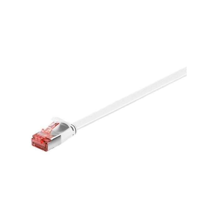 Wentronic Goobay Network Cable - CAT 6, U/FTP, Flat, Molded, No Hook, White