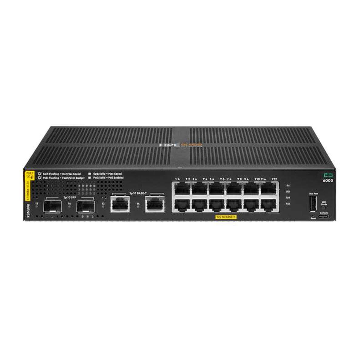 Conmutador HPE Aruba 12G PoE+ CX 6000 (R8N89B)