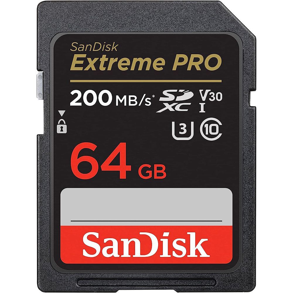 SanDisk 64GB Extreme PRO SDXC Card + RescuePRO Deluxe UHS-I, Class 10, U3, V30