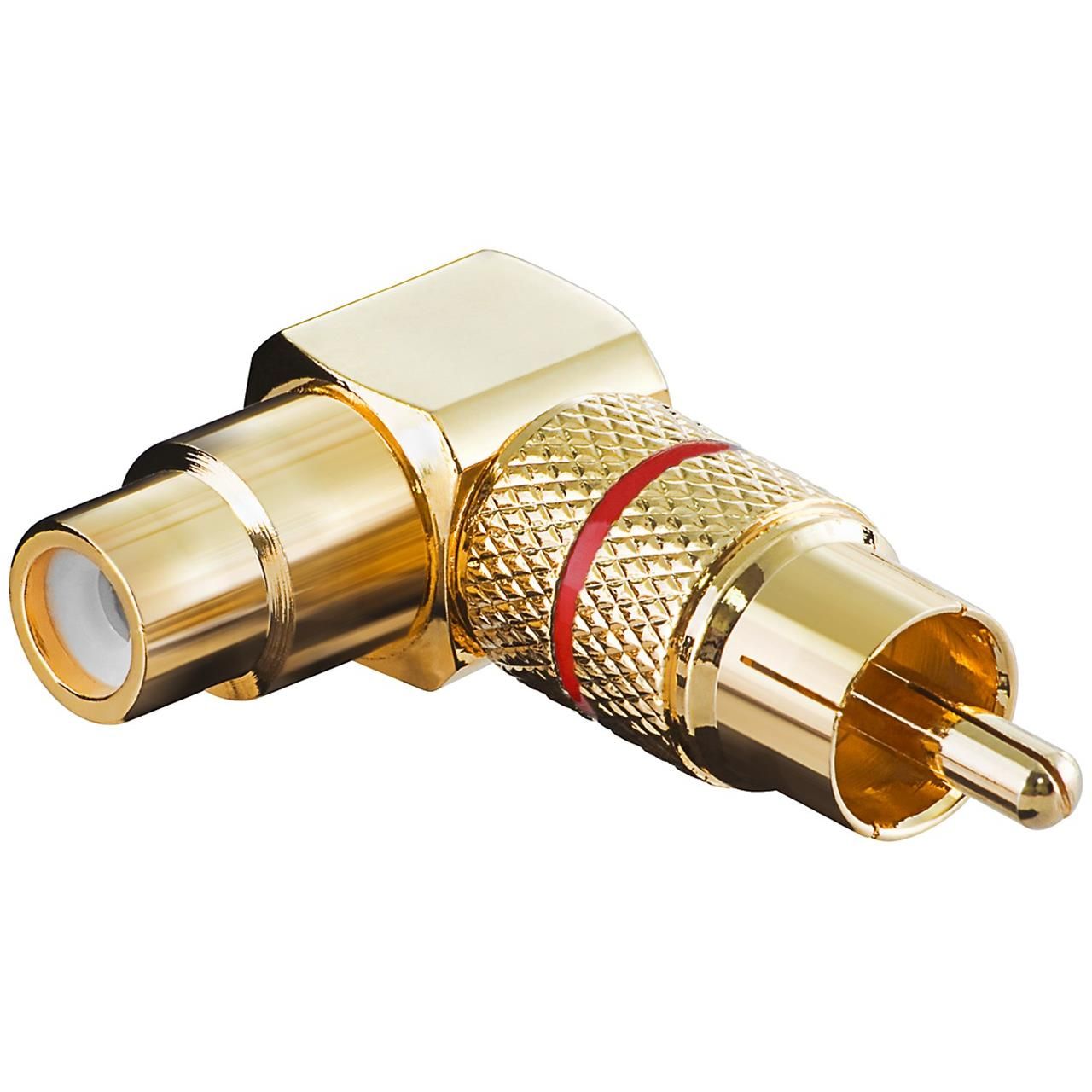 Goobay 90° RCA Connector, Gold/Red
