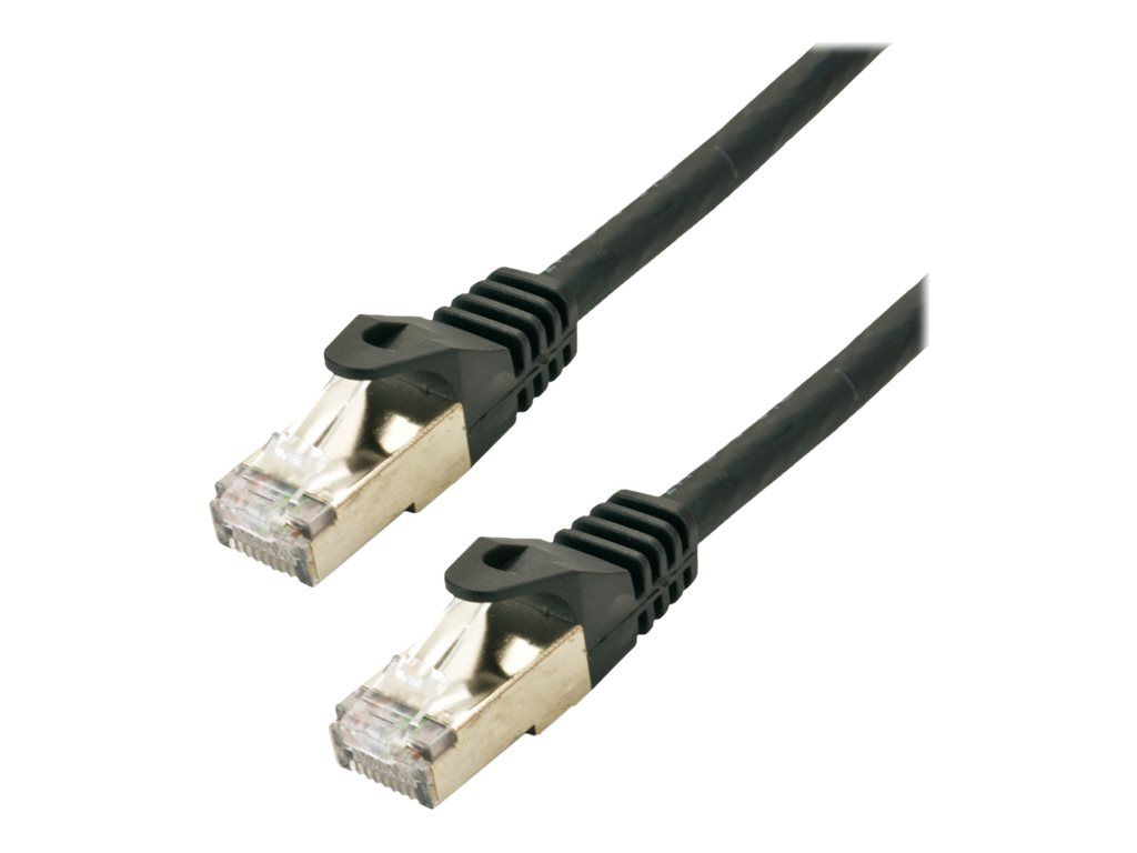 MCL RJ-45 to RJ-45 Cable - 1m - S/FTP CAT6a - No Hook, Locking Tab - Black