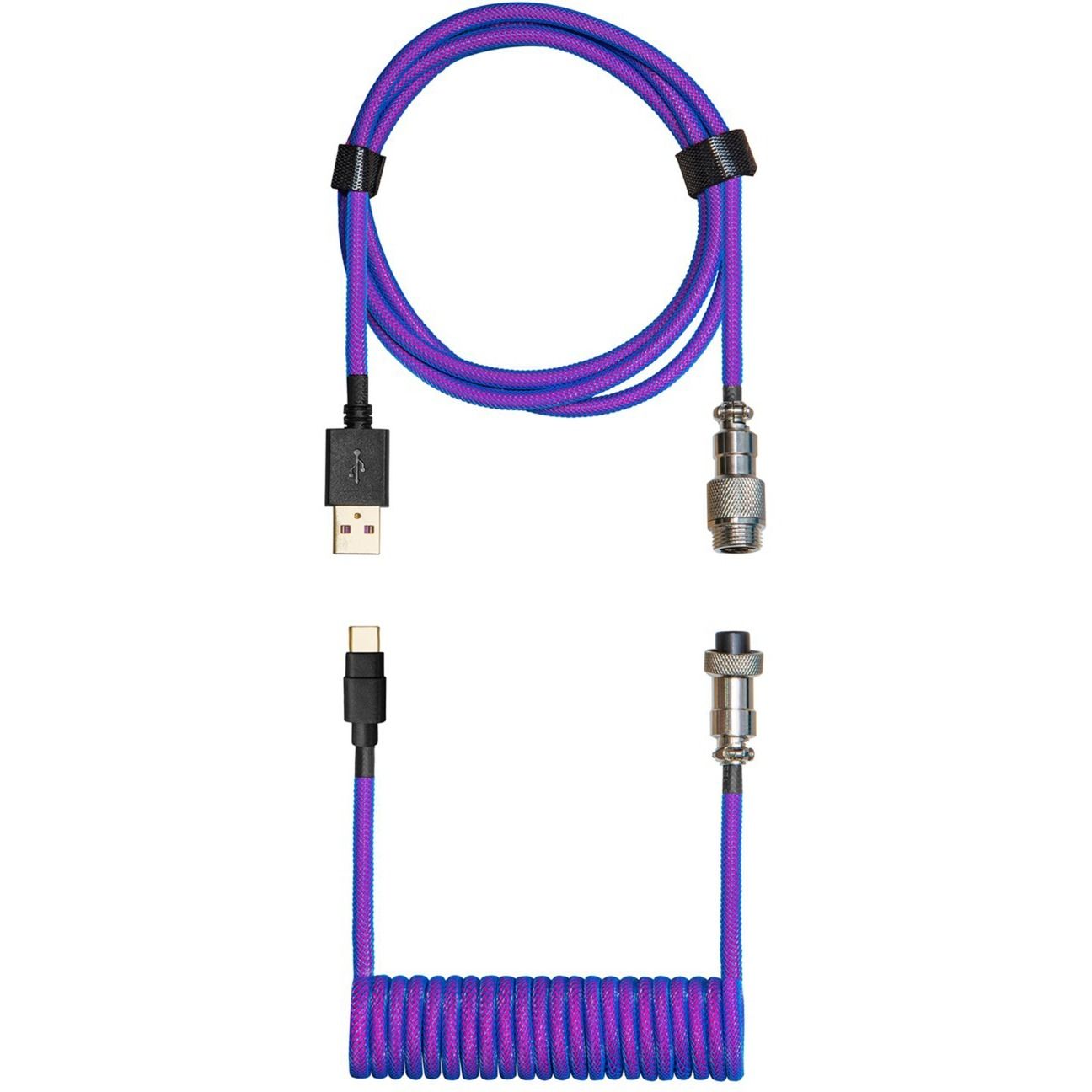 Cooler Master Coiled Keyboard Cable - USB Type A to C, 1.5m (Blue/Purple)