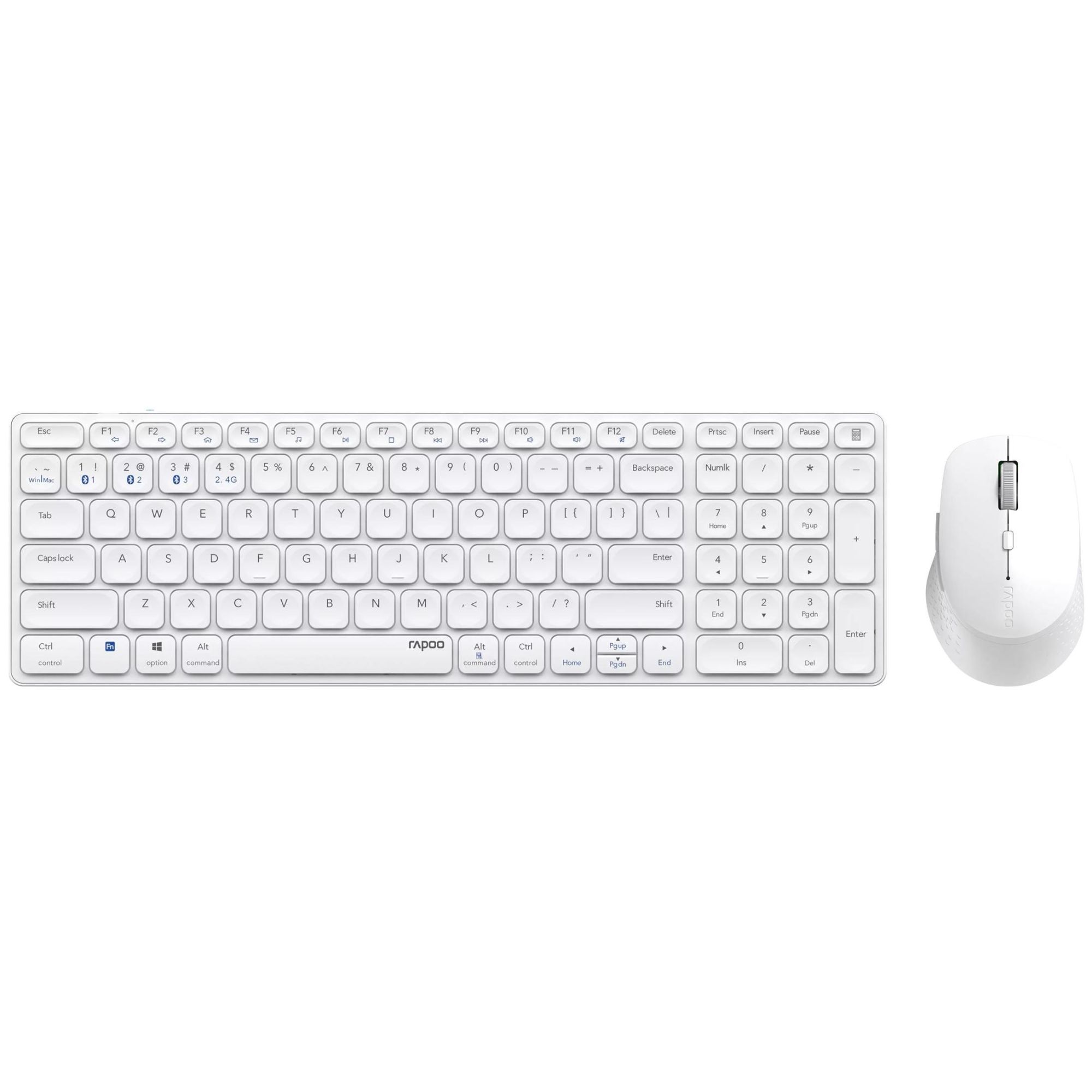 Rapoo 9700M Wireless Keyboard and Mouse Set - White