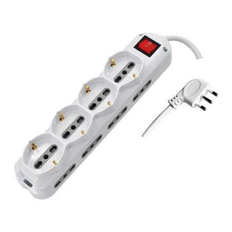 Mediacom 12-Outlet Power Strip 3500W, White with Protection Switch